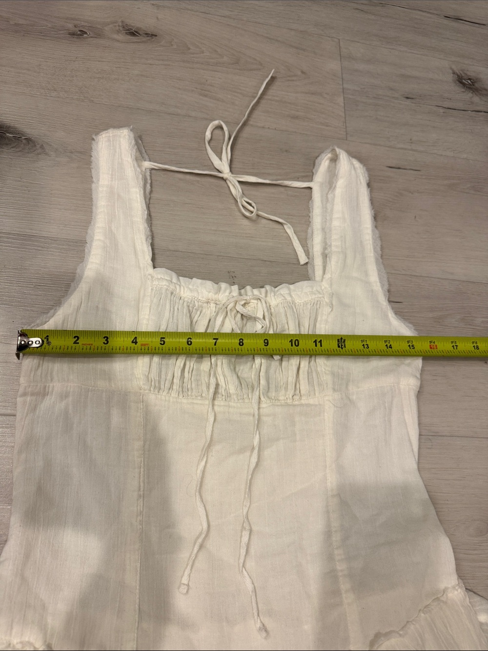 Free People NWT In my Dreams Ivory Tiered Lace-Up Maxi Dress - Picture 9 of 12